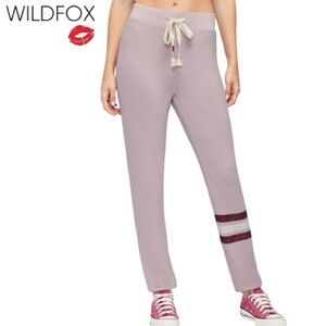 015 NWT Wildfox Candy Stripe Echo Sweats | Burnished Lilac